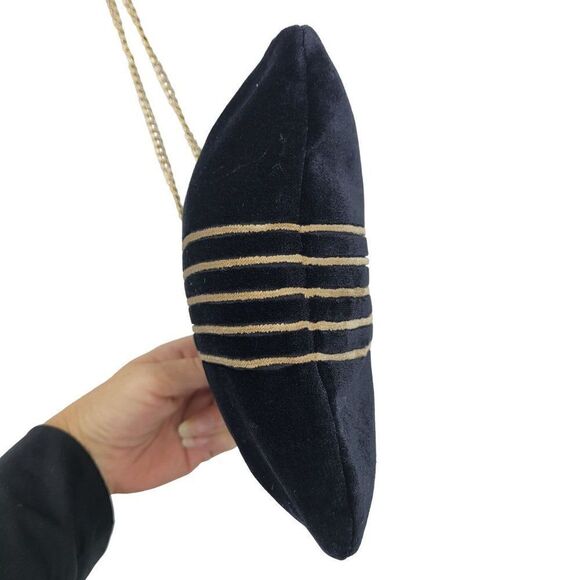 1940's Evening Bag Velvet Art Deco Mid Modern Century Asian Framed Kiss Black - Picture 12 of 13